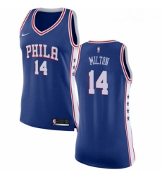 Womens Nike Philadelphia 76ers 14 Shake Milton Swingman Blue NBA Jersey Icon Edition 