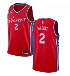Womens Nike Philadelphia 76ers 2 Moses Malone Swingman Red Alternate NBA Jersey Statement Edition
