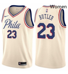 Womens Nike Philadelphia 76ers 23 Jimmy Butler Swingman Cream NBA Jersey City Edition 