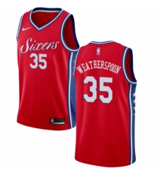 Womens Nike Philadelphia 76ers 35 Clarence Weatherspoon Authentic Red Alternate NBA Jersey Statement Edition 