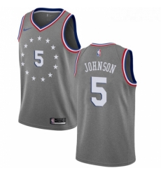 Womens Nike Philadelphia 76ers 5 Amir Johnson Swingman Gray NBA Jersey City Edition 