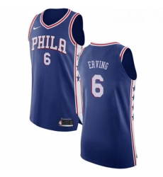 Womens Nike Philadelphia 76ers 6 Julius Erving Authentic Blue Road NBA Jersey Icon Edition