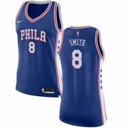 Womens Nike Philadelphia 76ers 8 Zhaire Smith Swingman Blue NBA Jersey Icon Edition 