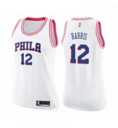 Womens Philadelphia 76ers 12 Tobias Harris Swingman White Pink Fashion Basketball Jersey 