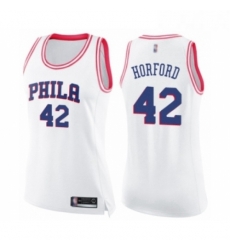 Womens Philadelphia 76ers 42 Al Horford Swingman White Pink Fashion Basketball Jersey 