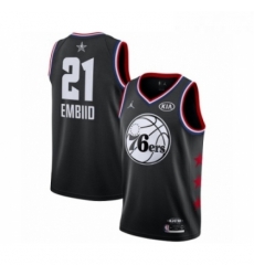 Youth Jordan Philadelphia 76ers 21 Joel Embiid Swingman Black 2019 All Star Game Basketball Jersey