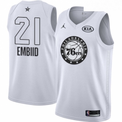 Youth Nike Jordan Philadelphia 76ers 21 Joel Embiid Swingman White 2018 All Star Game NBA Jersey