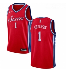 Youth Nike Philadelphia 76ers 1 Justin Anderson Authentic Red Alternate NBA Jersey Statement Edition