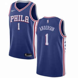 Youth Nike Philadelphia 76ers 1 Justin Anderson Swingman Blue Road NBA Jersey Icon Edition
