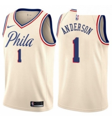 Youth Nike Philadelphia 76ers 1 Justin Anderson Swingman Cream NBA Jersey City Edition