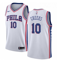 Youth Nike Philadelphia 76ers 10 Maurice Cheeks Authentic White Home NBA Jersey Association Edition