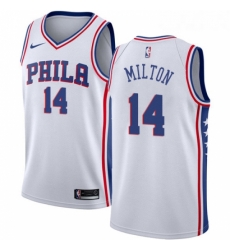 Youth Nike Philadelphia 76ers 14 Shake Milton Swingman White NBA Jersey Association Edition 