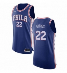 Youth Nike Philadelphia 76ers 22 Richaun Holmes Authentic Blue Road NBA Jersey Icon Edition 