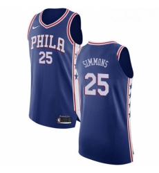 Youth Nike Philadelphia 76ers 25 Ben Simmons Authentic Blue Road NBA Jersey Icon Edition