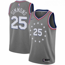 Youth Nike Philadelphia 76ers 25 Ben Simmons Swingman Gray NBA Jersey City Edition