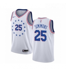 Youth Nike Philadelphia 76ers 25 Ben Simmons White Swingman Jersey Earned Edition