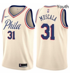 Youth Nike Philadelphia 76ers 31 Mike Muscala Swingman Cream NBA Jersey City Edition 