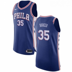 Youth Nike Philadelphia 76ers 35 Trevor Booker Authentic Blue NBA Jersey Icon Edition 