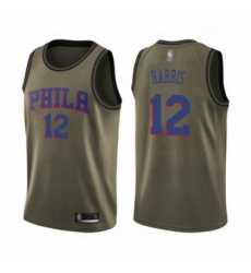 Youth Philadelphia 76ers 12 Tobias Harris Swingman Green Salute to Service Basketball Jersey 