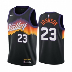 Men Nike Phoenix Suns 23 Cameron Johnson Black NBA Swingman 2020 21 City Edition Jersey