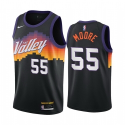 Men Nike Phoenix Suns 55 E 27Twaun Moore Black NBA Swingman 2020 21 City Edition Jersey
