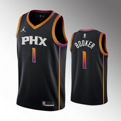 Men Phoenix Suns 1 Devin Booker Balck Stitched Basketball Jersey
