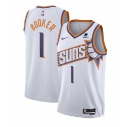 Men Phoenix Suns 1 Devin Booker White 2023 Association Edition Stitched Basketball Jersey