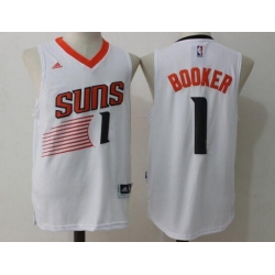 Men Phoenix Suns 1 Devin Booker White Stitched Basketball Jersey