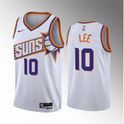 Men Phoenix Suns 10 Damion Lee White Association Edition Stitched Basketball Jersey