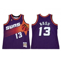 Men Phoenix Suns 13 Steve Nash Purple Throwback Swingman Stitched Jersey