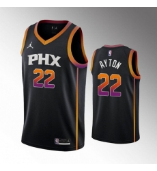 Men Phoenix Suns 22 Deandre Ayton Balck Stitched Basketball Jersey