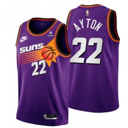 Men Phoenix Suns 22 Deandre Ayton Purple Stitched Basketball Jersey