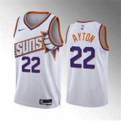 Men Phoenix Suns 22 Deandre Ayton White Association Edition Stitched Basketball Jersey