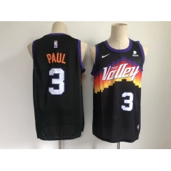 Men Phoenix Suns 3 Chris Paul Black 2021 City Edition NBA Swingman Jersey With The Sponsor Logo