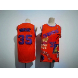 Men Phoenix Suns 35 Kevin Durant Orange Throwback Swingman Stitched Jersey