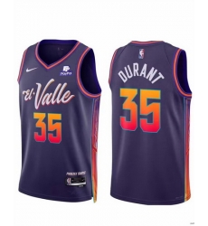 Men Phoenix Suns 35 Kevin Durant Purple 2023 24 City Edition Stitched Basketball Jersey