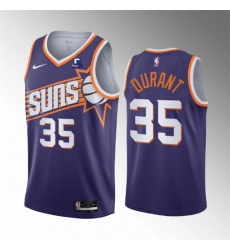 Men Phoenix Suns 35 Kevin Durant Purple Icon Edition Stitched Basketball Jersey