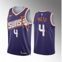 Men Phoenix Suns 4 Chimezie Metu Purple Icon Edition Stitched Basketball Jersey