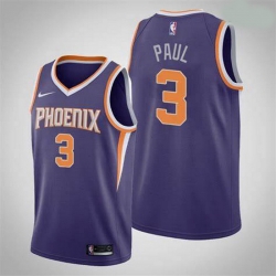 Men Phoenix Suns Chris Paul 3 2020-21 Association Edition Purple Jersey