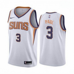 Men Phoenix Suns Chris Paul 3 2020-21 Association Edition White Jersey