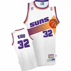 Mens Adidas Phoenix Suns 32 Jason Kidd Authentic White Throwback NBA Jersey