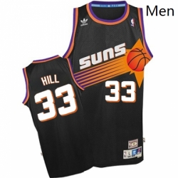 Mens Adidas Phoenix Suns 33 Grant Hill Authentic Black Throwback NBA Jersey