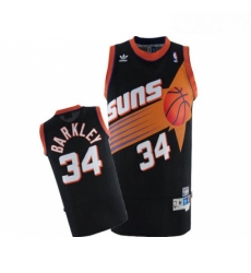 Mens Adidas Phoenix Suns 34 Charles Barkley Authentic Black Throwback NBA Jersey
