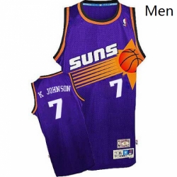 Mens Adidas Phoenix Suns 7 Kevin Johnson Authentic Purple Throwback NBA Jersey