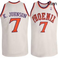Mens Adidas Phoenix Suns 7 Kevin Johnson Authentic White New Throwback NBA Jersey