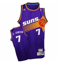 Mens Adidas Phoenix Suns 7 Kevin Johnson Swingman Purple Throwback NBA Jersey