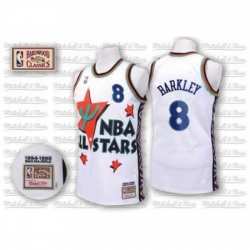 Mens Adidas Phoenix Suns 8 Charles Barkley Swingman White 1995 All Star Throwback NBA Jersey