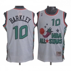 Mens Mitchell and Ness Phoenix Suns 10 Charles Barkley Authentic White 1996 All star Throwback NBA Jersey