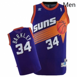 Mens Mitchell and Ness Phoenix Suns 34 Charles Barkley Authentic Purple Throwback NBA Jersey