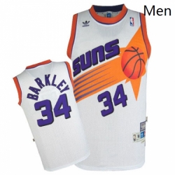 Mens Mitchell and Ness Phoenix Suns 34 Charles Barkley Swingman White Throwback NBA Jersey